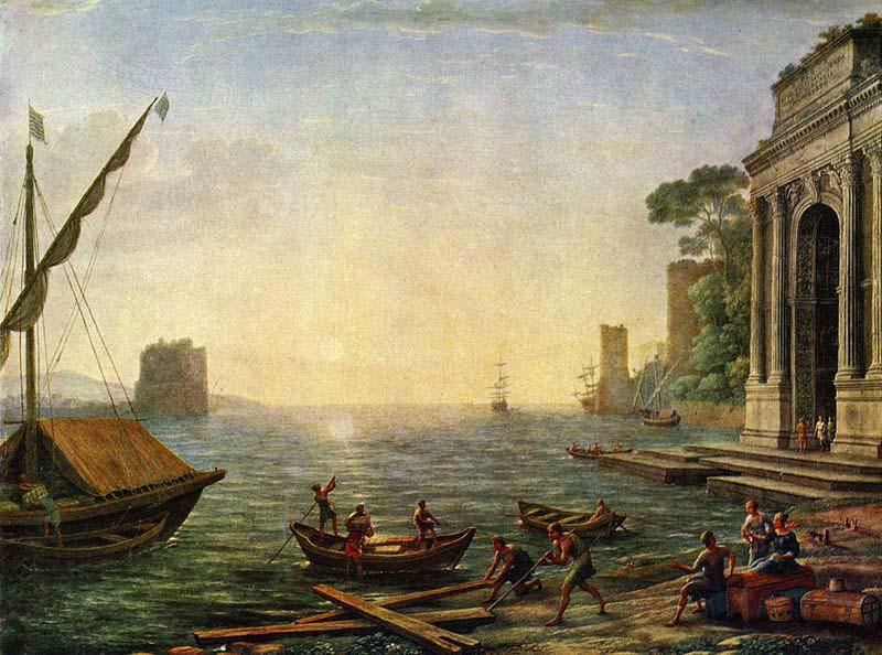 Claude Lorrain Seehafen beim Aufgang der Sonne oil painting picture